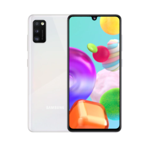 samsung galaxy a41 white front back view