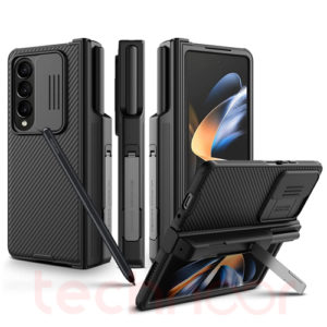 Samsung Galaxy Z Fold 4 Cover with Pen Holder - Nillkin CamShield Pro (Black)
